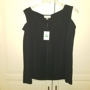 Cold Shoulder Calvin Klein Top, NAVY